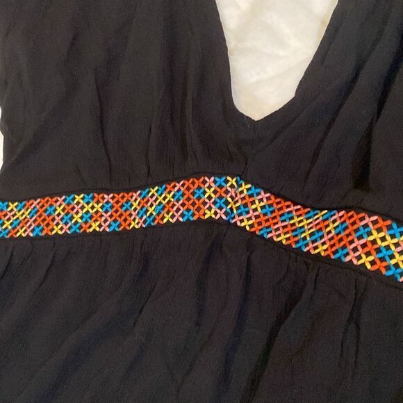 New W Tags Xhilaration Black Embroidered Top / Bathing Suit Coverup - Picture 4 of 14